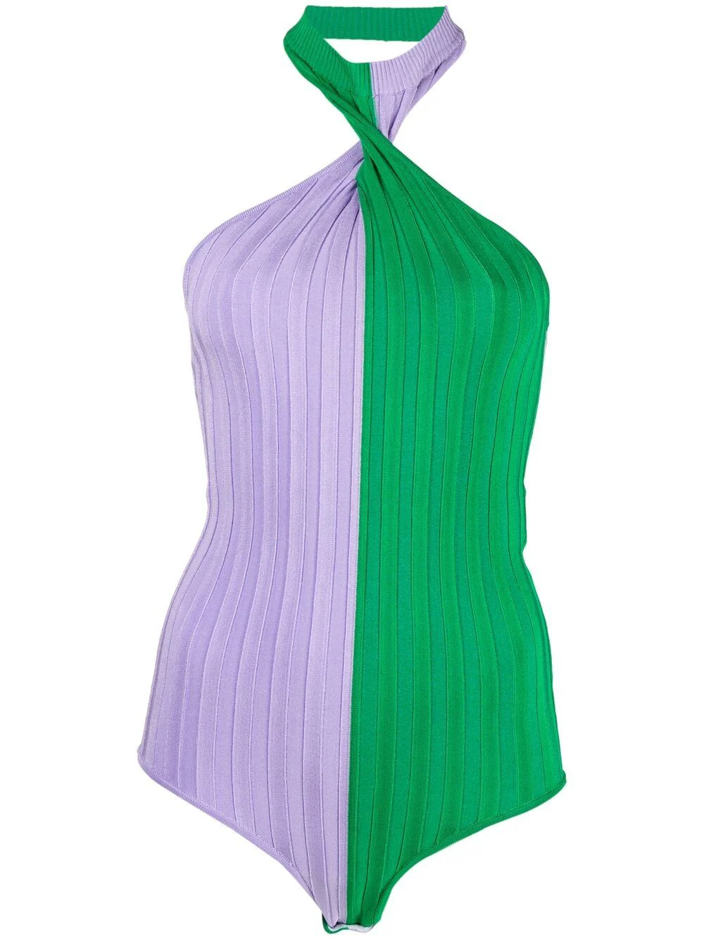 Msgm - Two-Tone Halterneck Bodysuit - Image 2