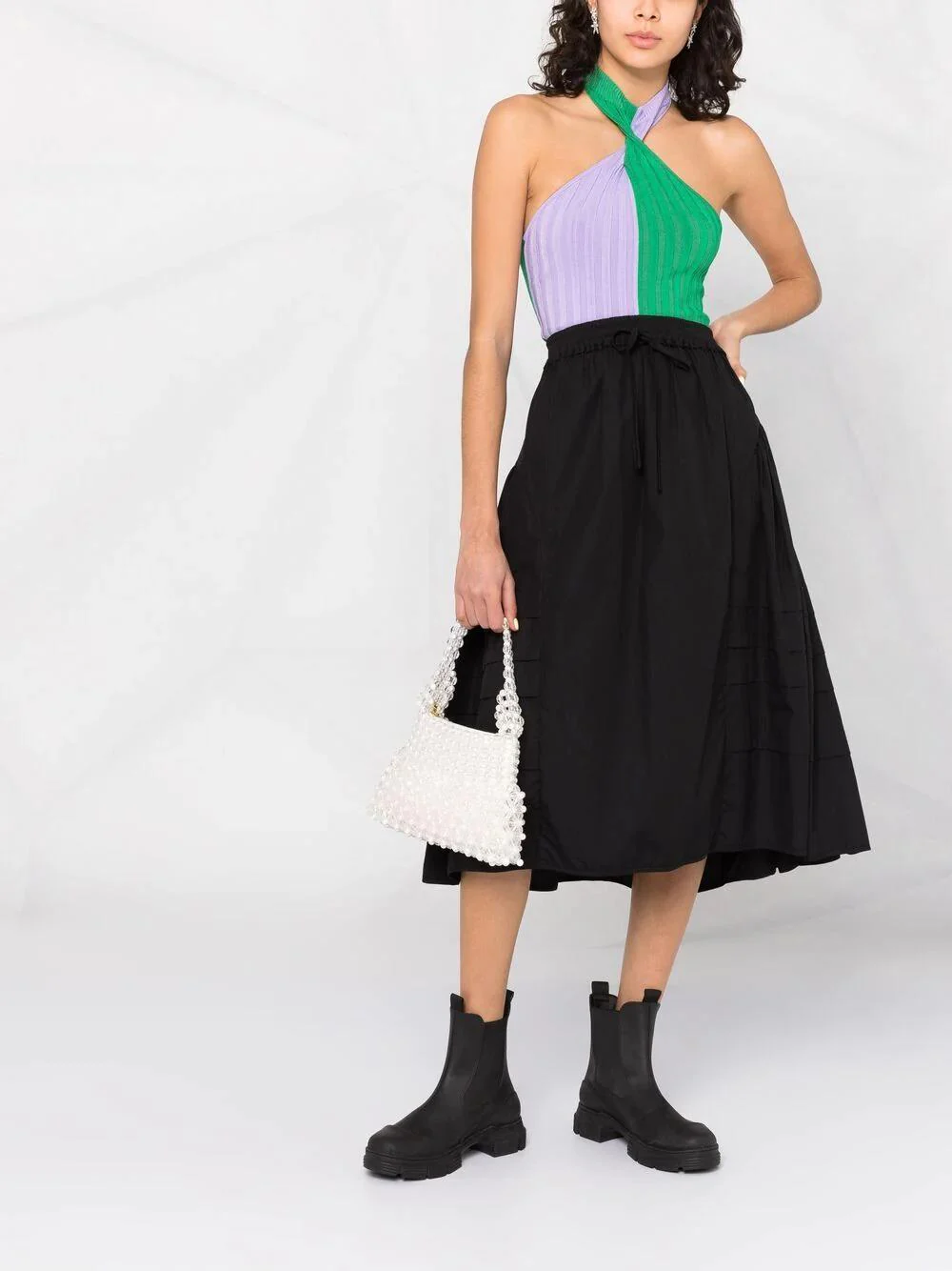Msgm - Two-Tone Halterneck Bodysuit - Image 4