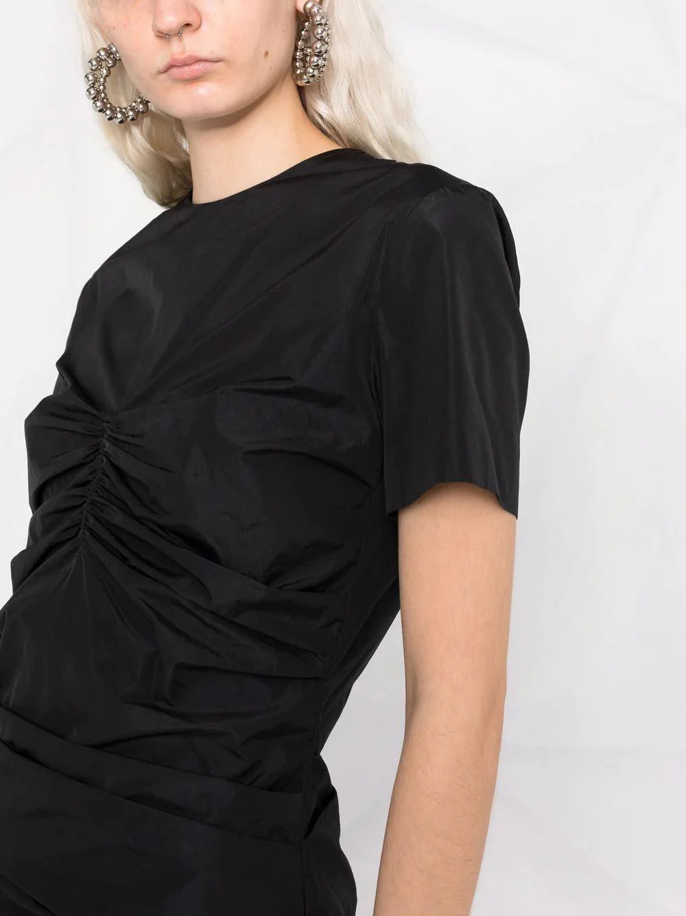 Msgm - Short- Sleeve Gathered Dress - Image 3