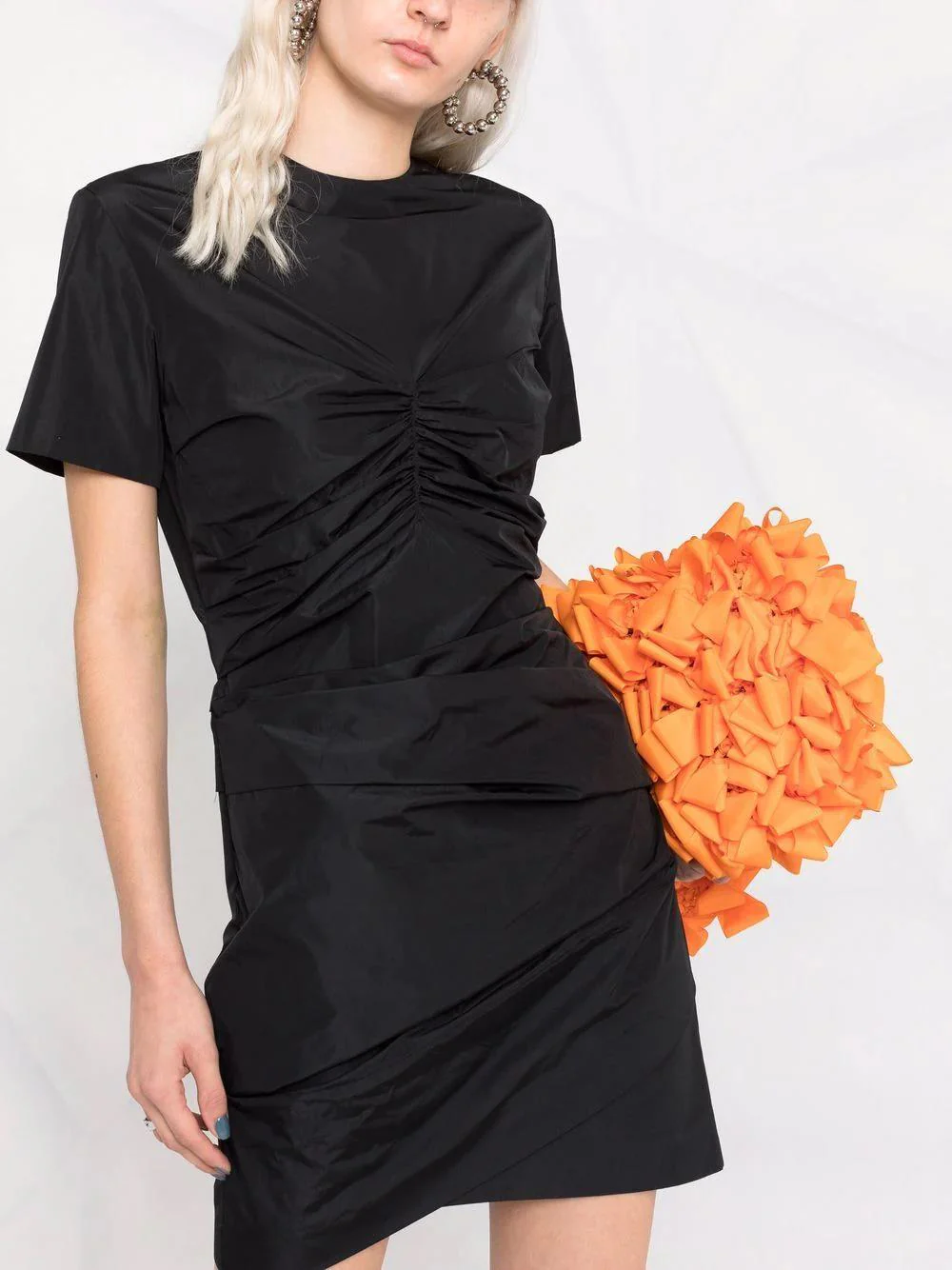 Msgm - Short- Sleeve Gathered Dress - Image 4
