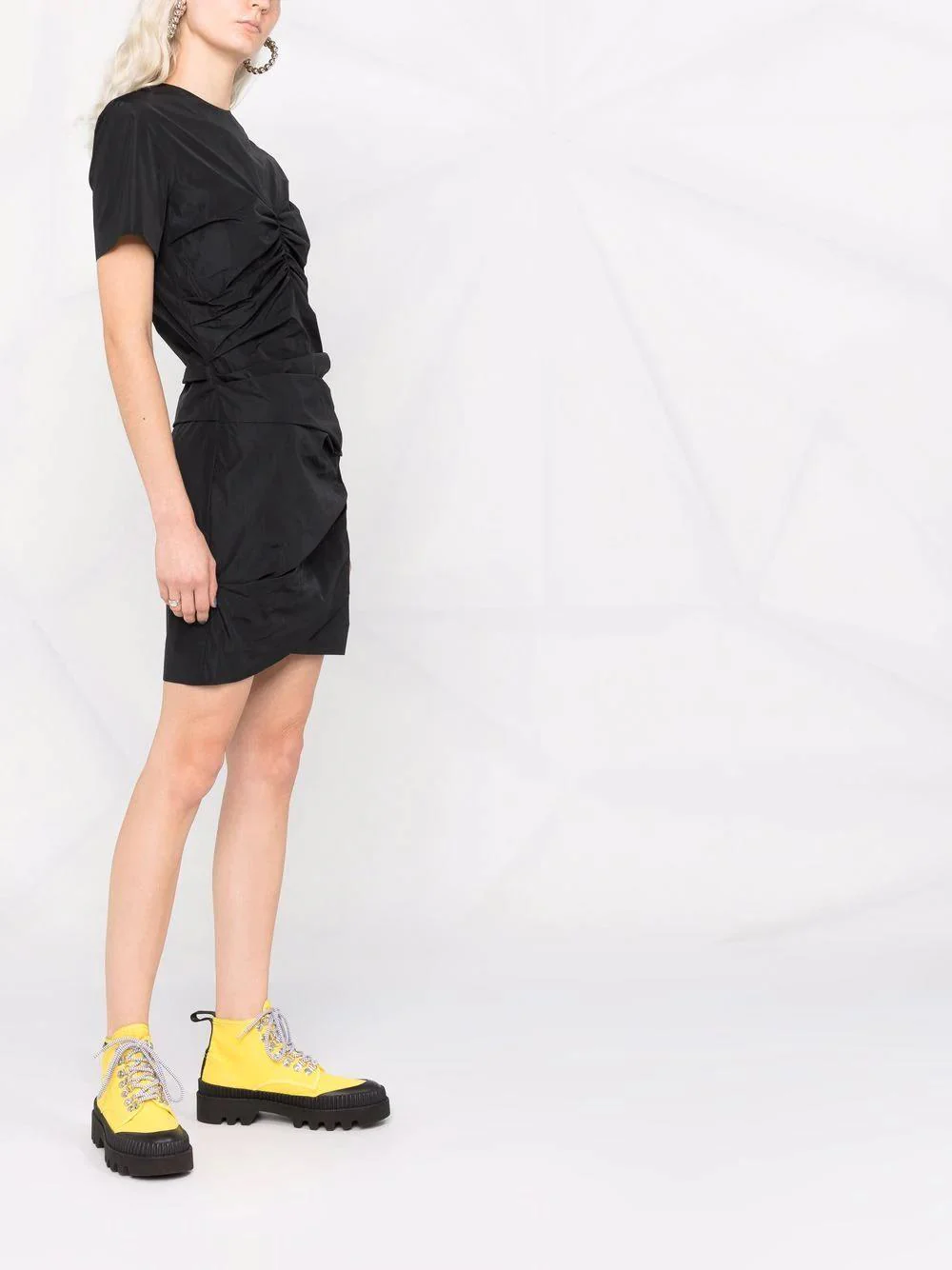 Msgm - Short- Sleeve Gathered Dress - Image 5