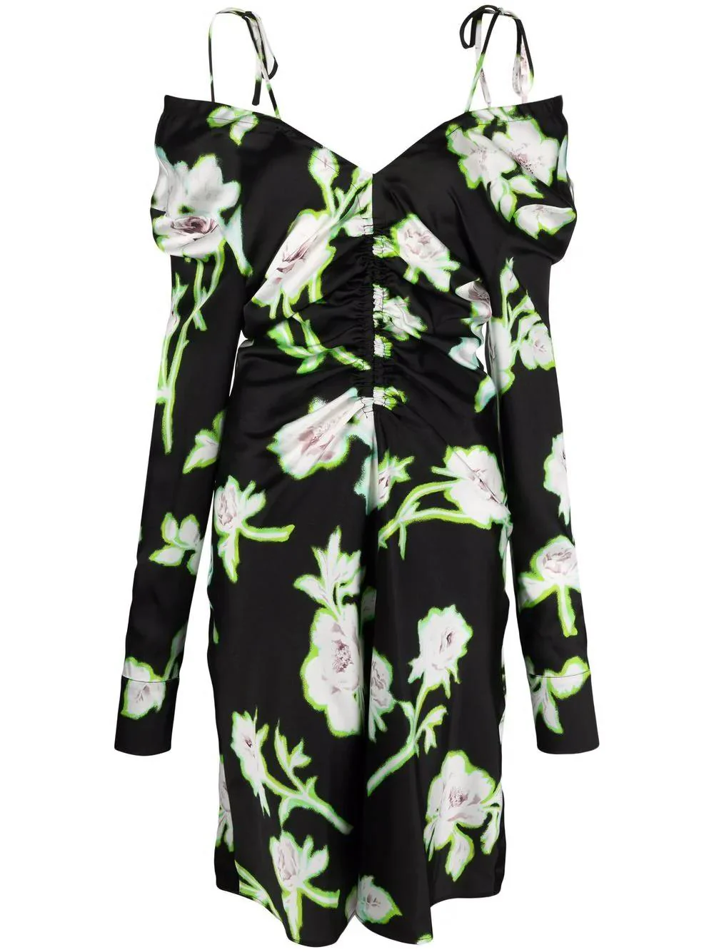 Msgm - Flower Print Combined Dress - Image 2
