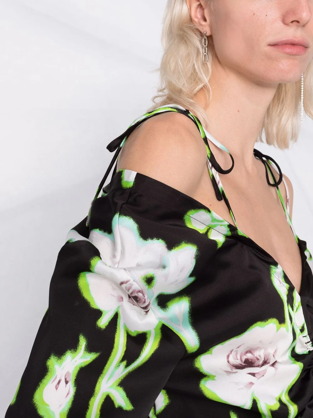 Msgm - Flower Print Combined Dress - Image 5