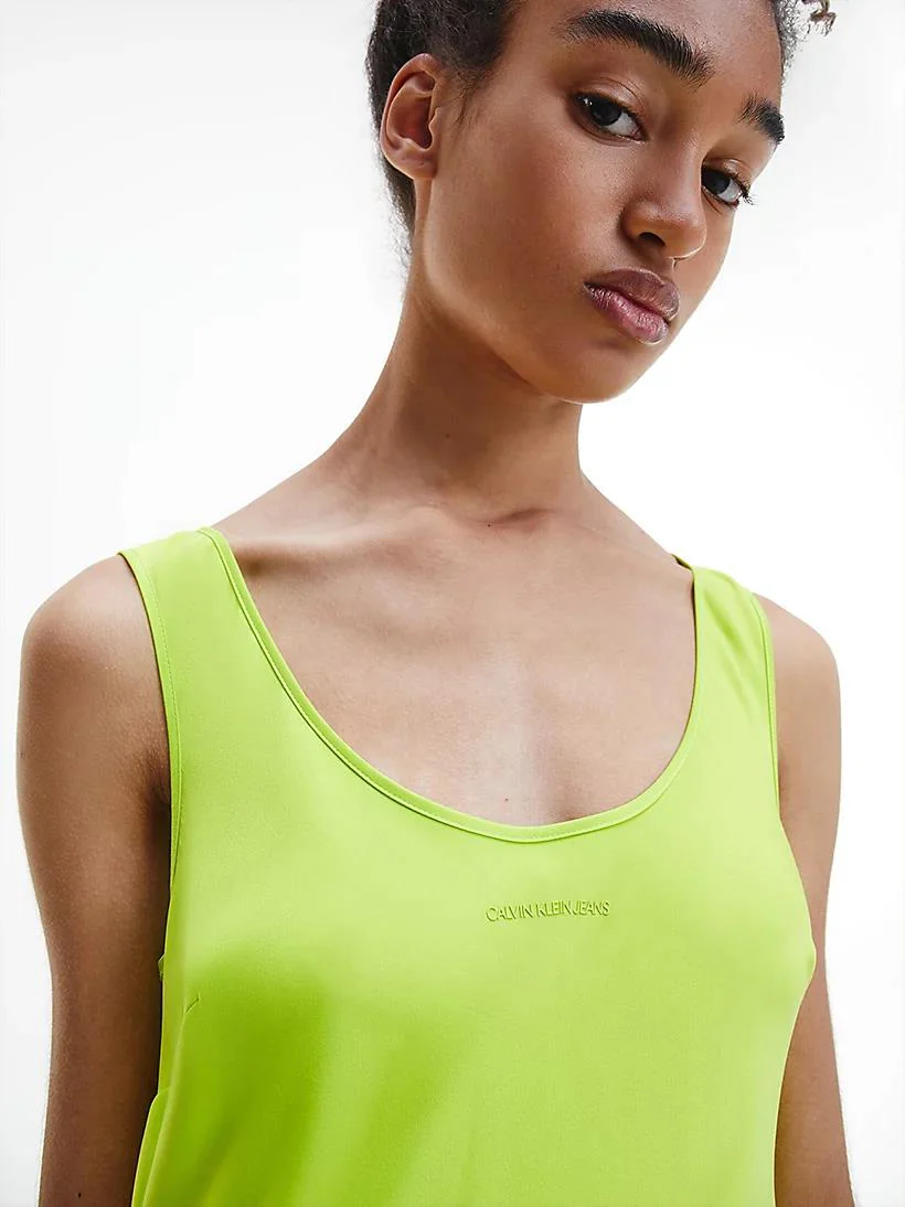 Calvin Klein Jeans - satin logo sleeveless midi dress - women - Image 5