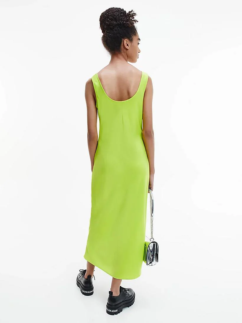 Calvin Klein Jeans - satin logo sleeveless midi dress - women - Image 6