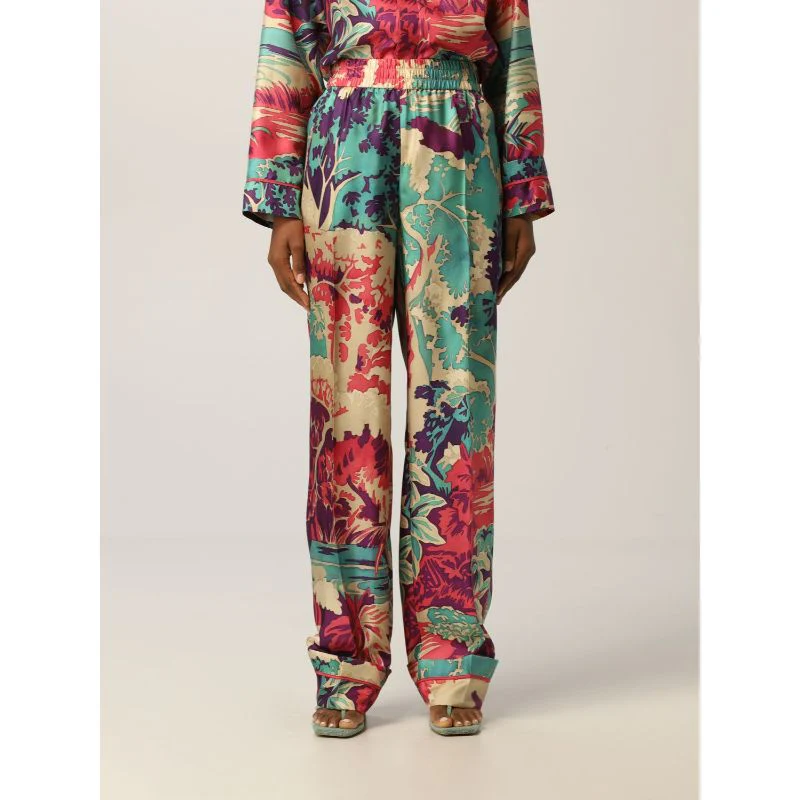 Red Valentino - Emerald Forest-Print Pants - Image 3