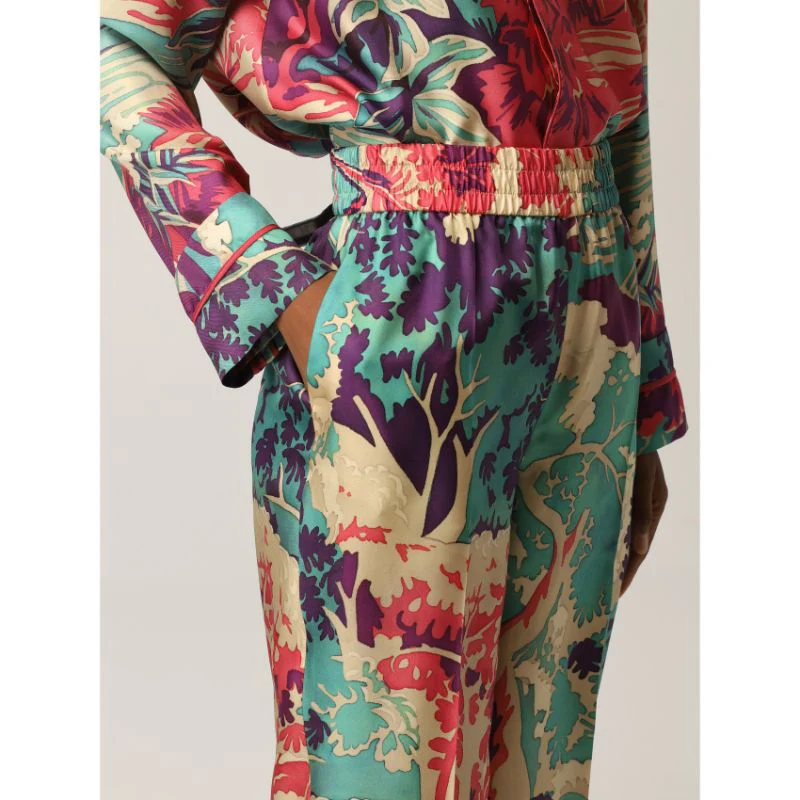 Red Valentino - Emerald Forest-Print Pants - Image 4