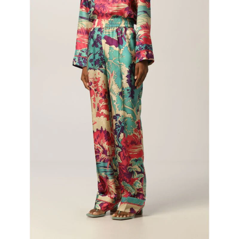 Red Valentino - Emerald Forest-Print Pants - Image 5