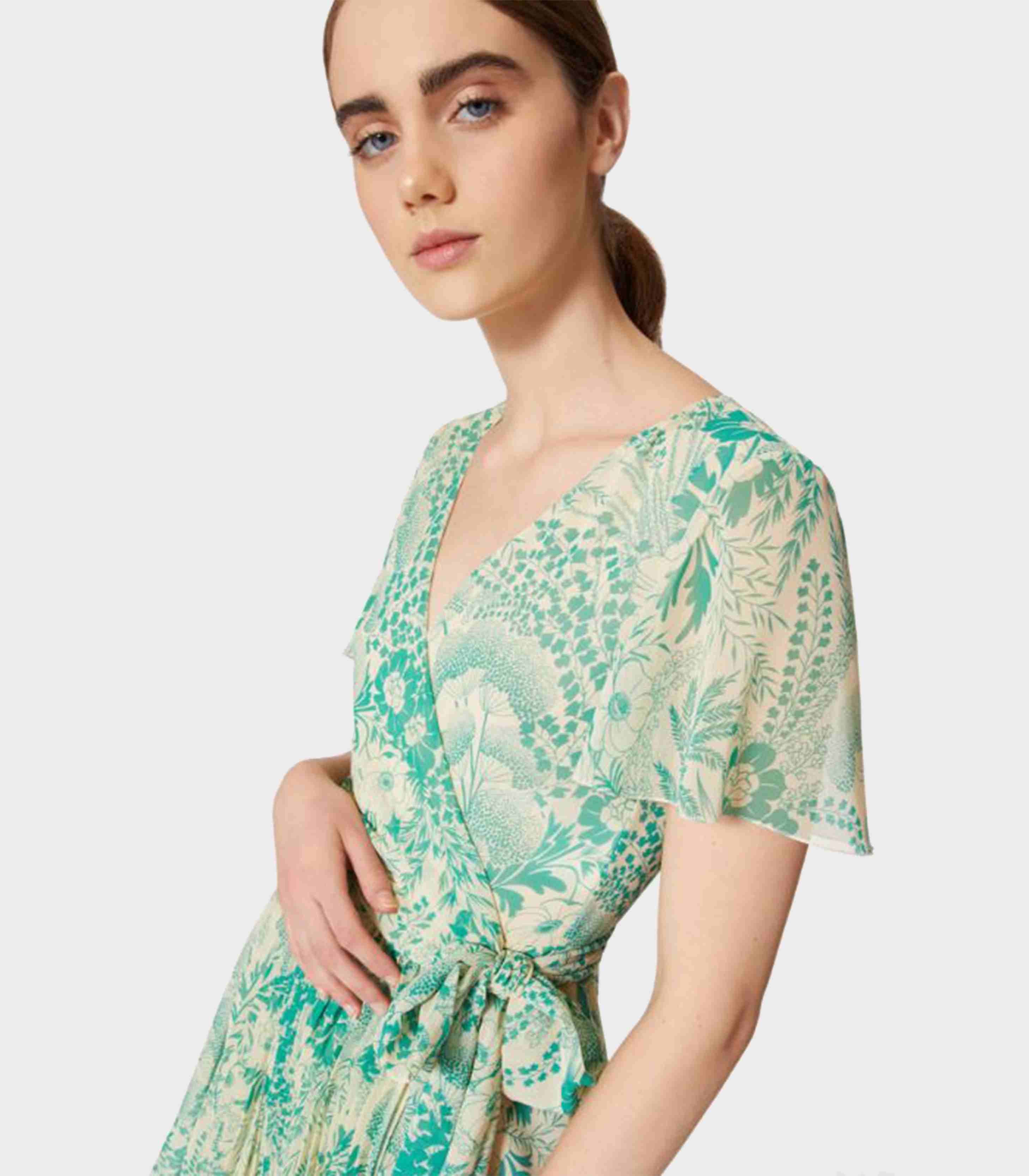 Red Valentino - Georgette Dress In Floating Flowers Print - Image 5