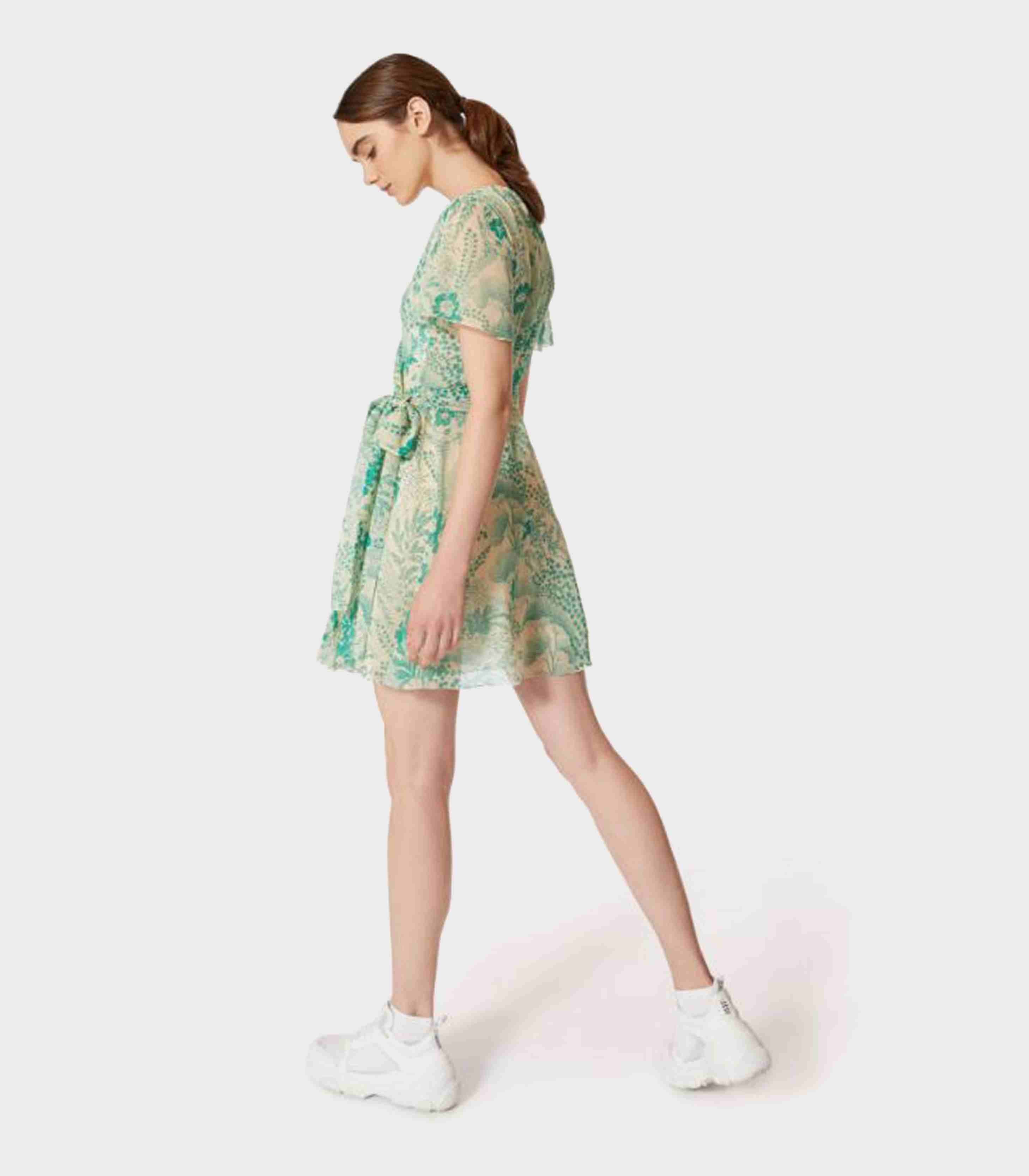 Red Valentino - Georgette Dress In Floating Flowers Print - Image 8
