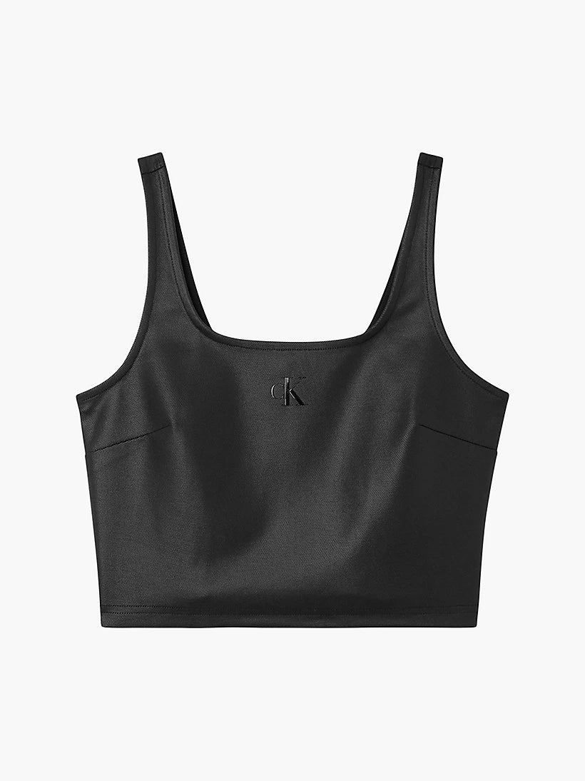 Calvin Klein Jeans - coated milano jersey cropped top - women - Image 2