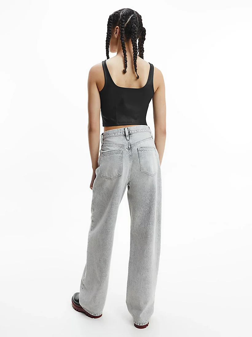 Calvin Klein Jeans - coated milano jersey cropped top - women - Image 3