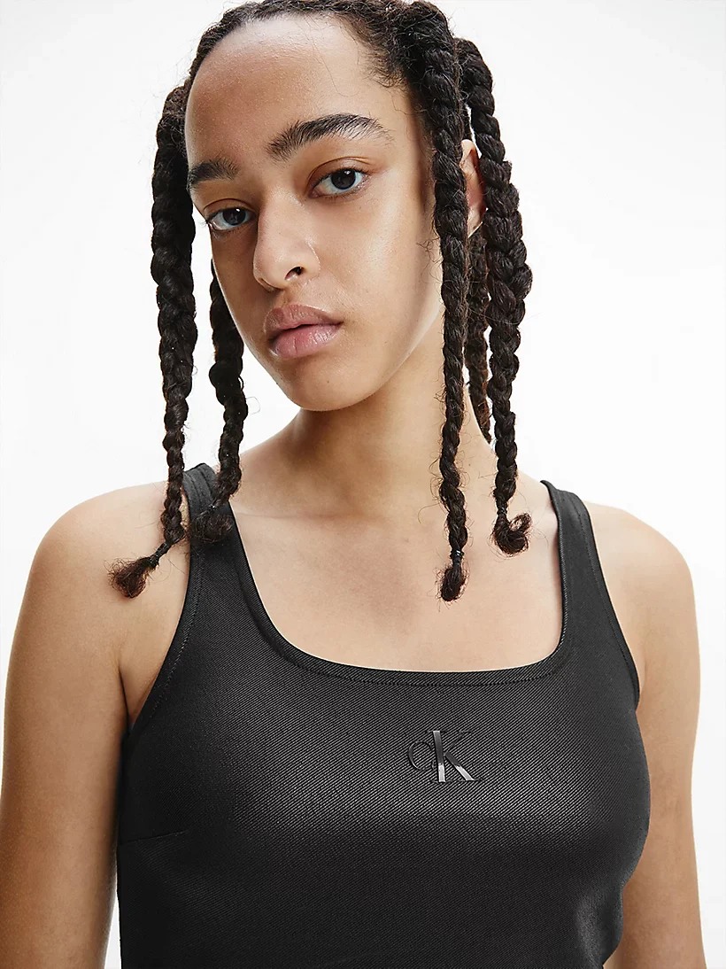 Calvin Klein Jeans - coated milano jersey cropped top - women - Image 4