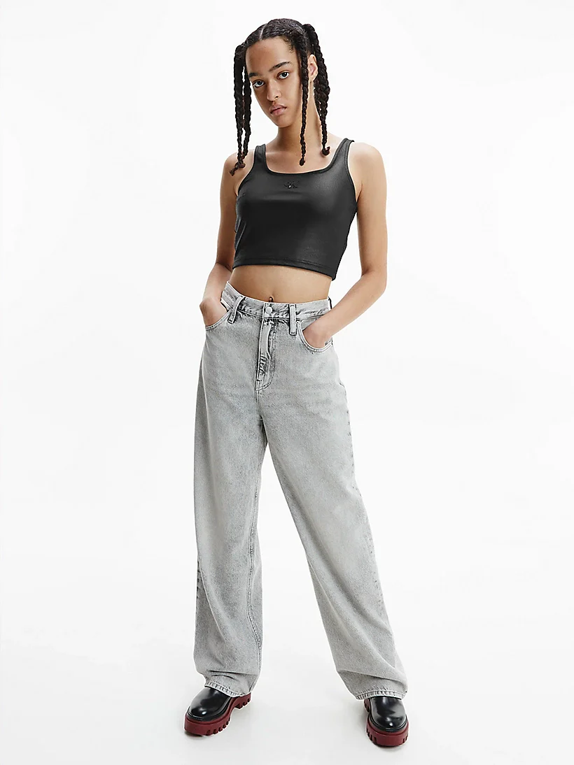 Calvin Klein Jeans - coated milano jersey cropped top - women - Image 6