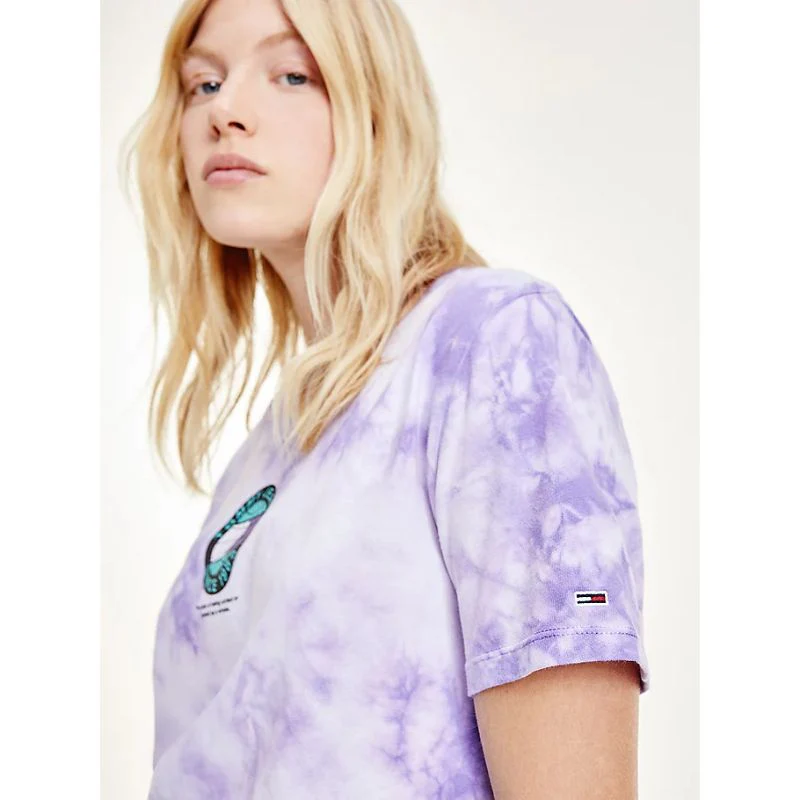 Tommy Hilfiger Jeans - Tie - Dye Recycled Cotton Cropped T - Shirt - Image 4