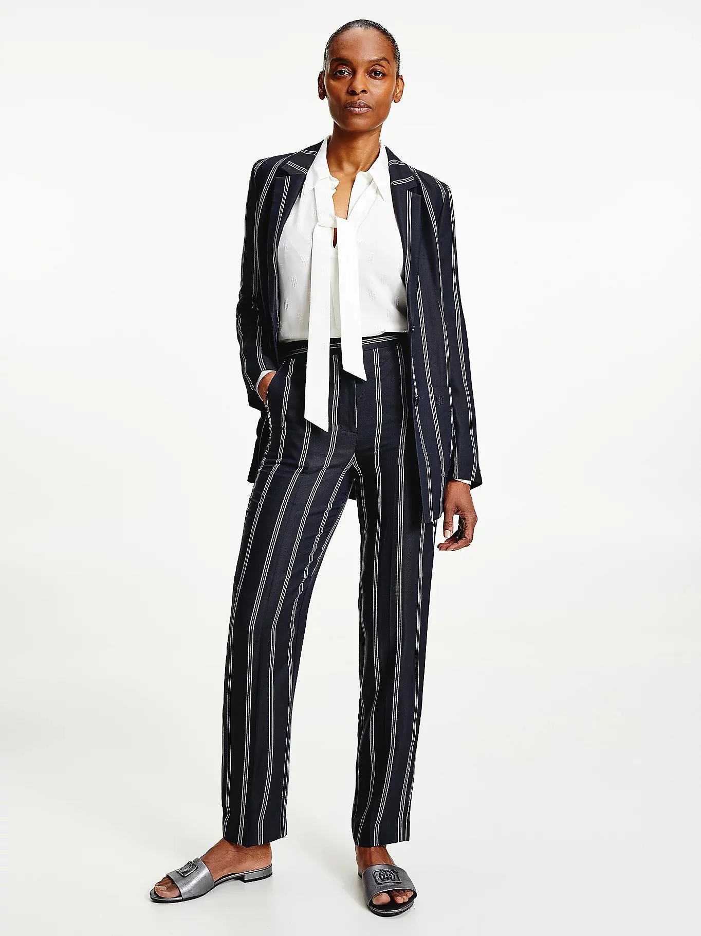 Tommy Hilfiger - Viscose Stripe Tapered Trousers Regular Fit - Image 2