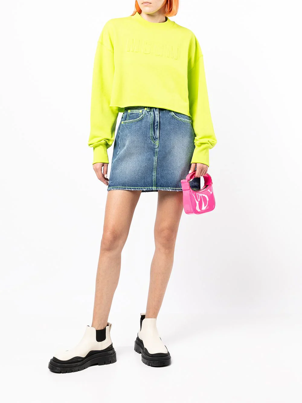 MSGM - Faded-Effect Denim Skirt - Image 2