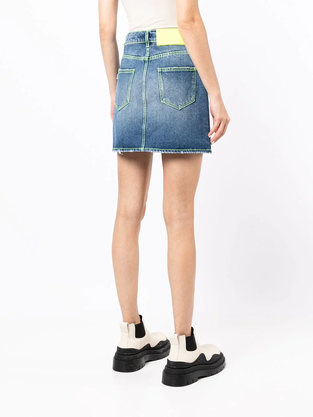 MSGM - Faded-Effect Denim Skirt - Image 3