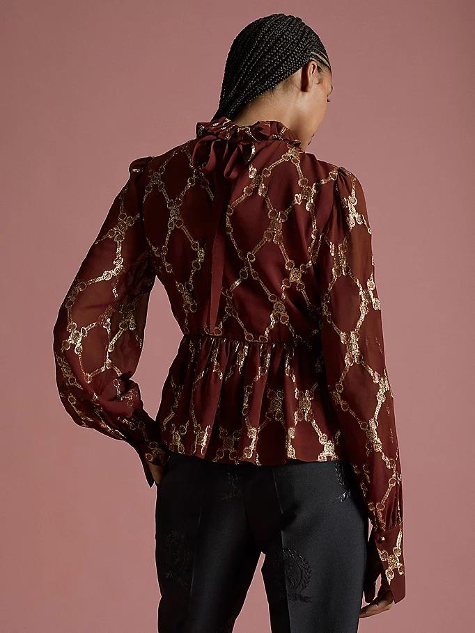 Tommy hilfiger - collection crest silk peplum blouse - women - Image 5