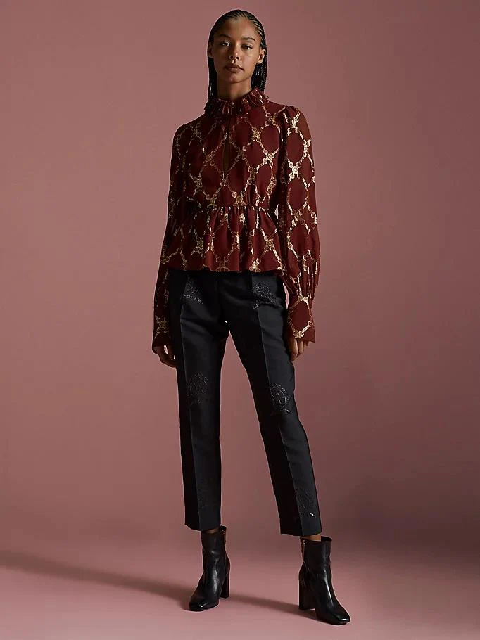 Tommy hilfiger - collection crest silk peplum blouse - women - Image 6