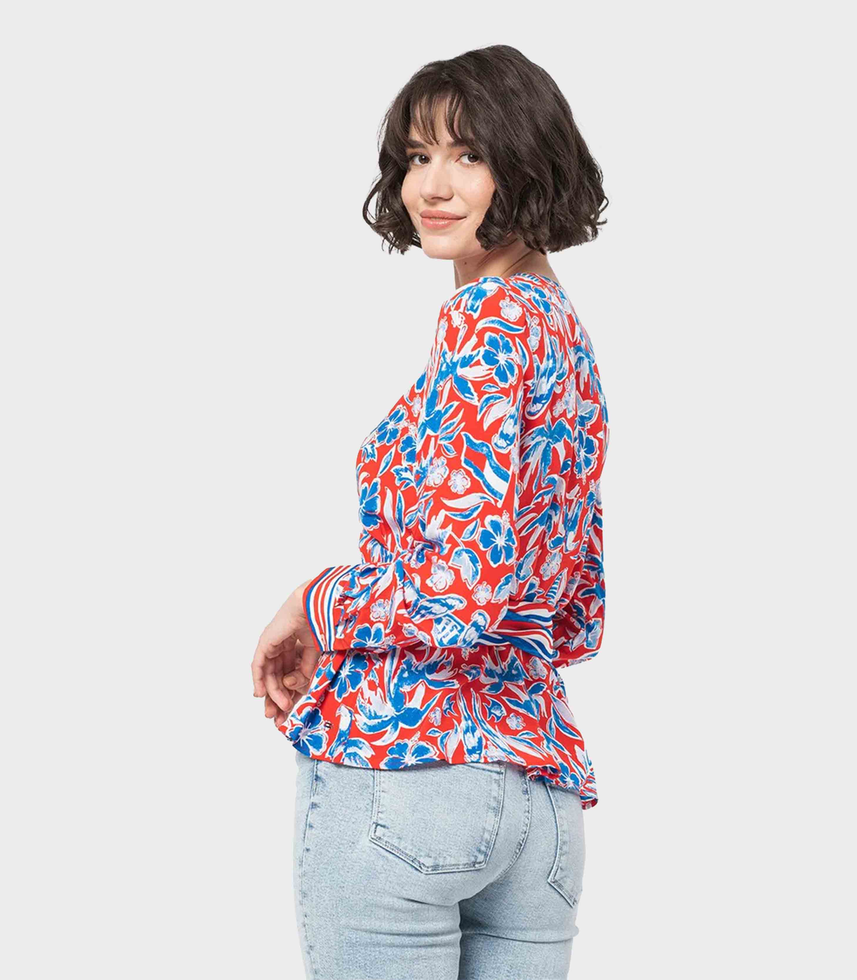 Tommy Hilfiger - Scarf Print Regular Fit Wrap Blouse - Image 3