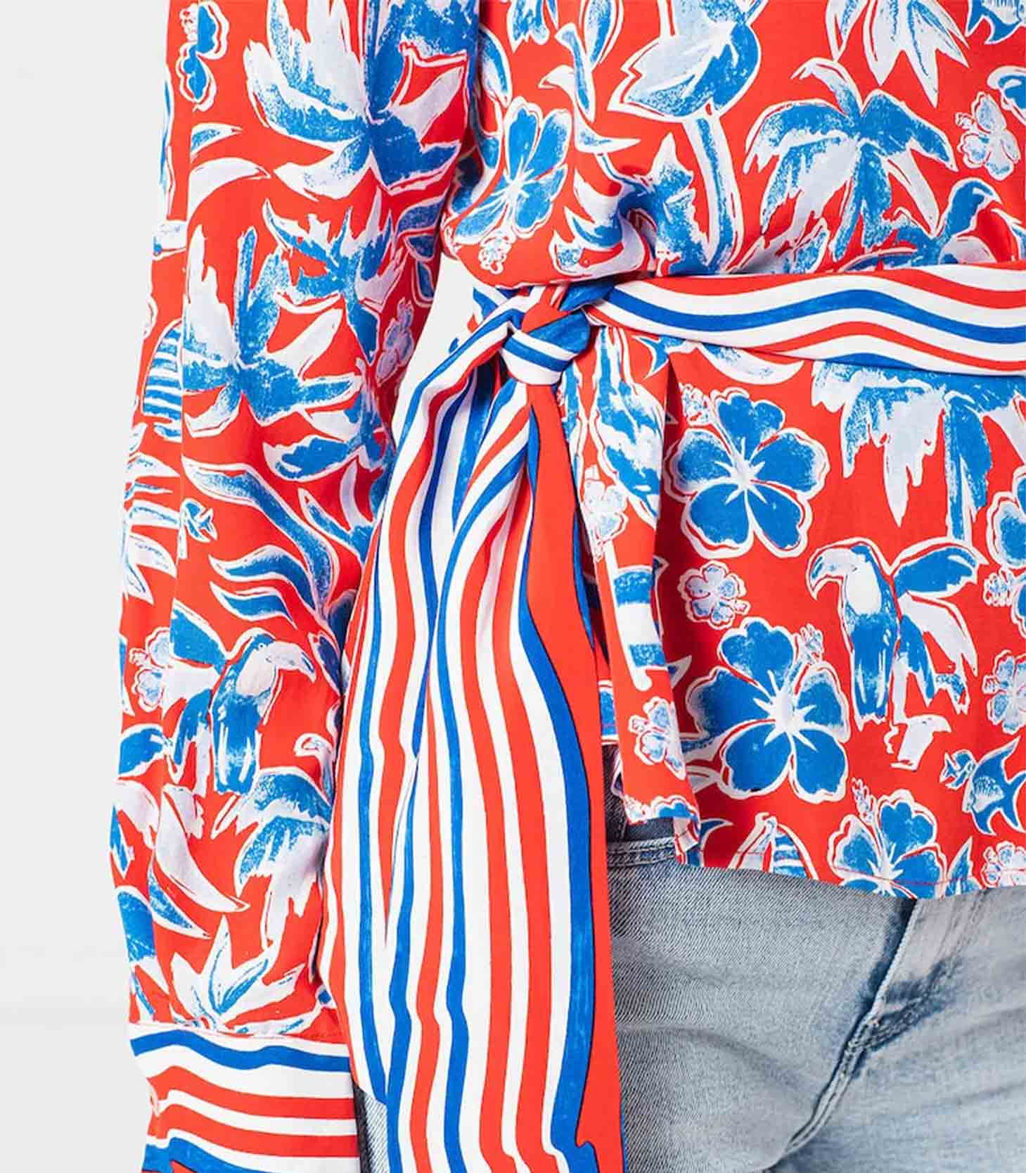 Tommy Hilfiger - Scarf Print Regular Fit Wrap Blouse - Image 6