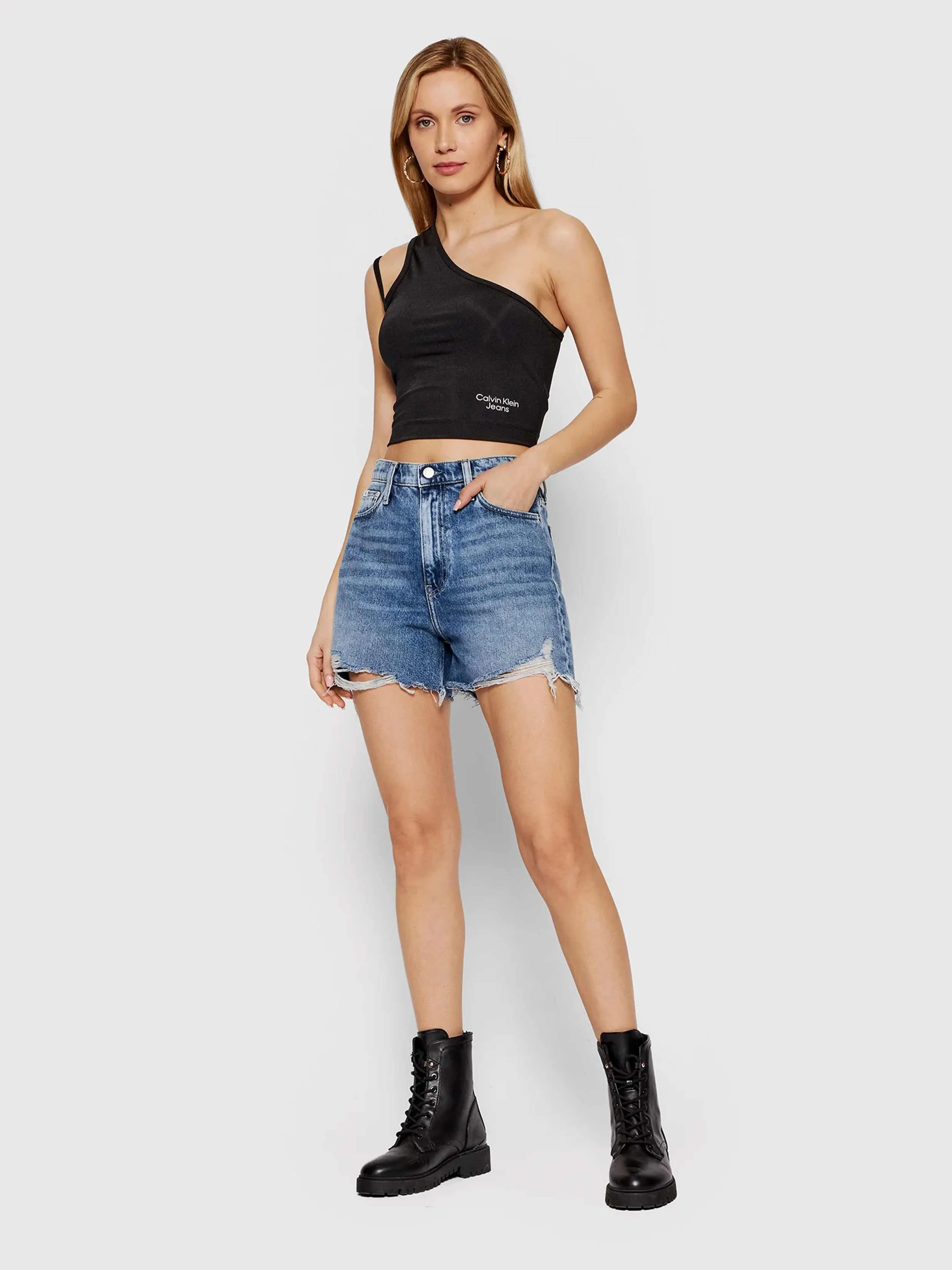 Calvin Klein Jeans - Women's One Shoulder Top Slim Fit - Image 2