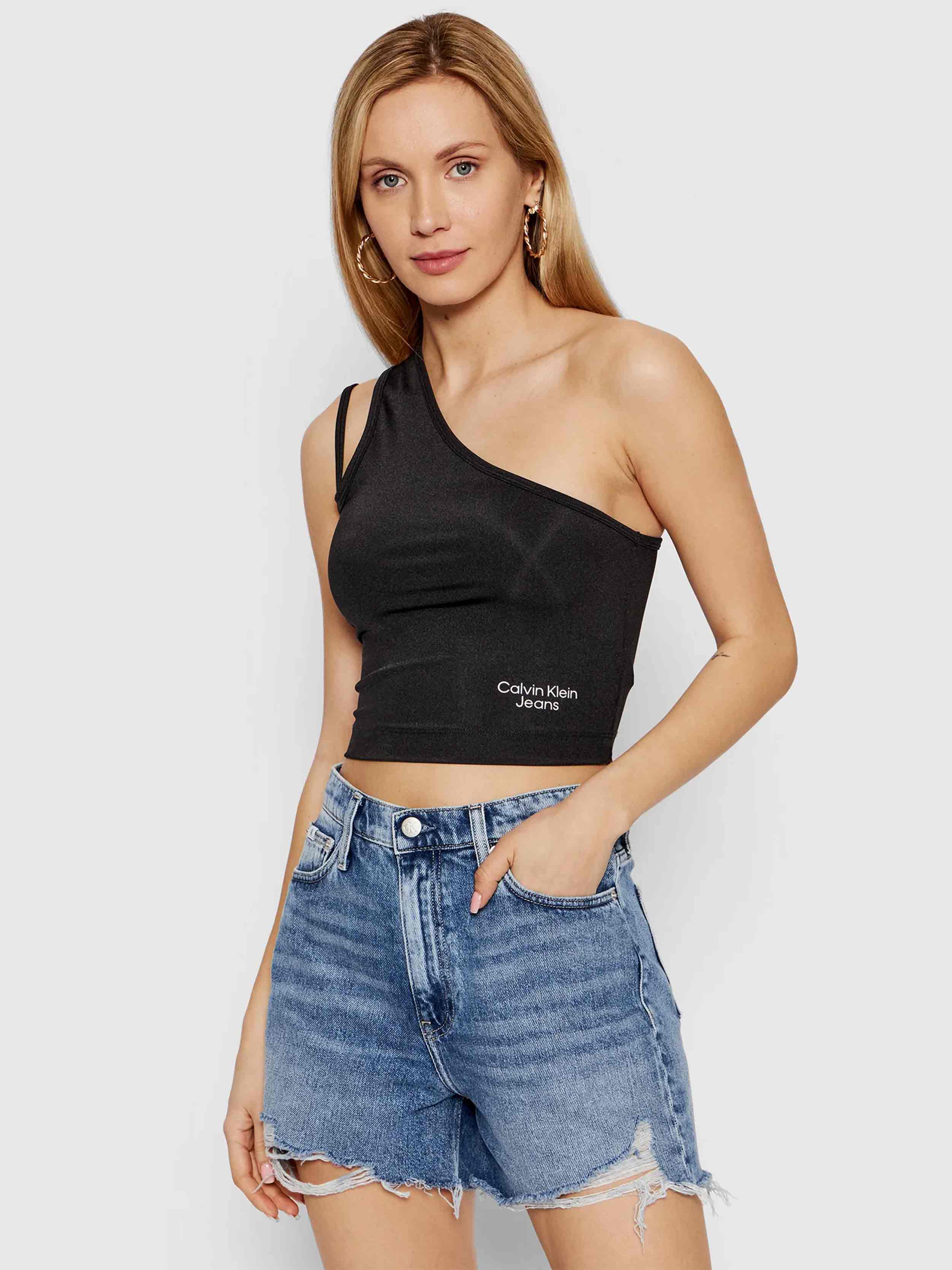 Calvin Klein Jeans - Women's One Shoulder Top Slim Fit - Image 3