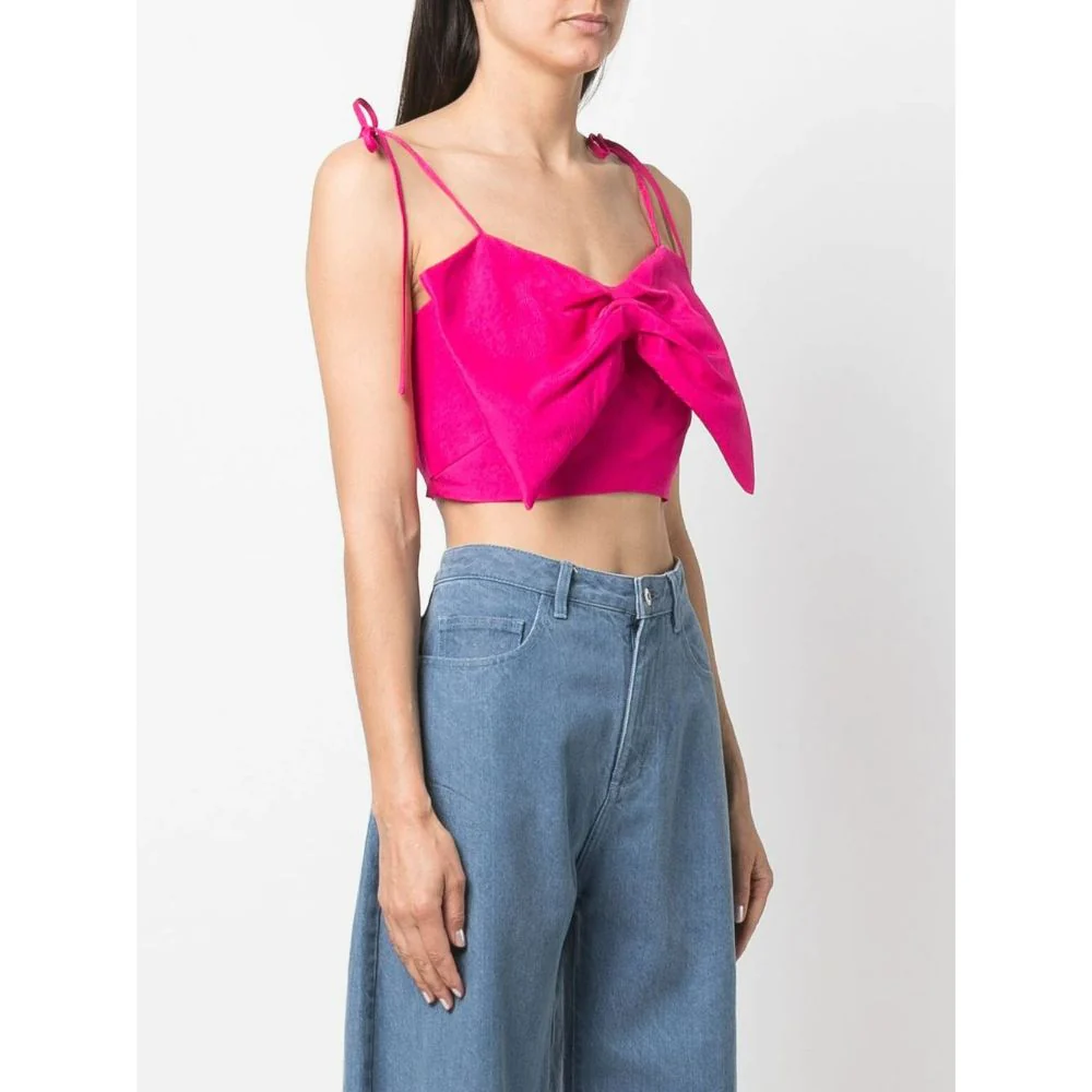 MSGM - Short Top With Bow Tie - Image 4
