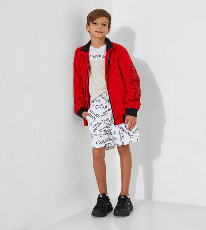 Calvin Klein  - Boys -  Stacked Aop Logo Relaxed Shorts - Image 4
