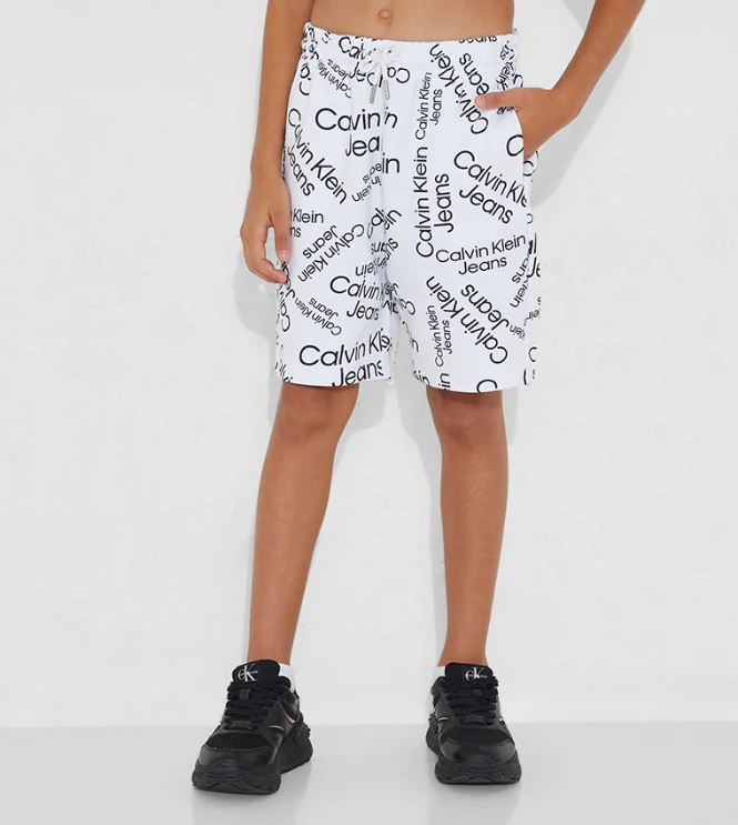 Calvin Klein  - Boys -  Stacked Aop Logo Relaxed Shorts - Image 5