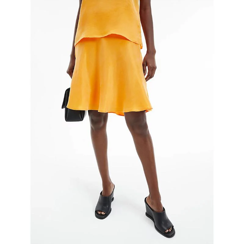 Calvin Klein - Satin Twill Flared Skirt - Image 4