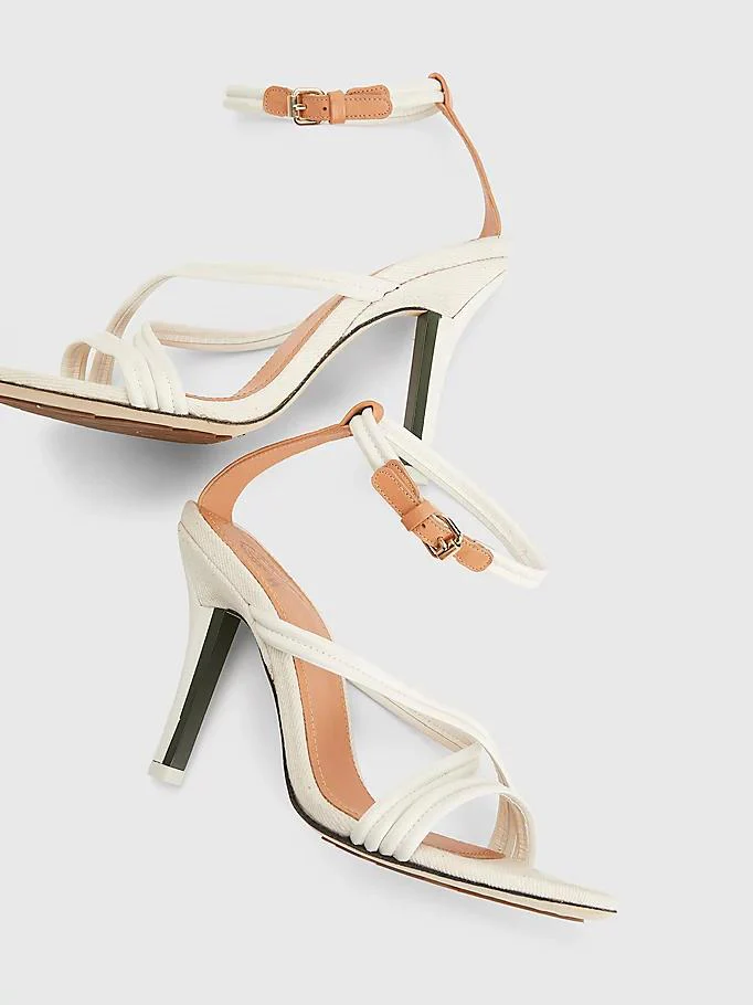 Tommy hilfiger - crest strap high heel leather sandals
 - women - Image 11