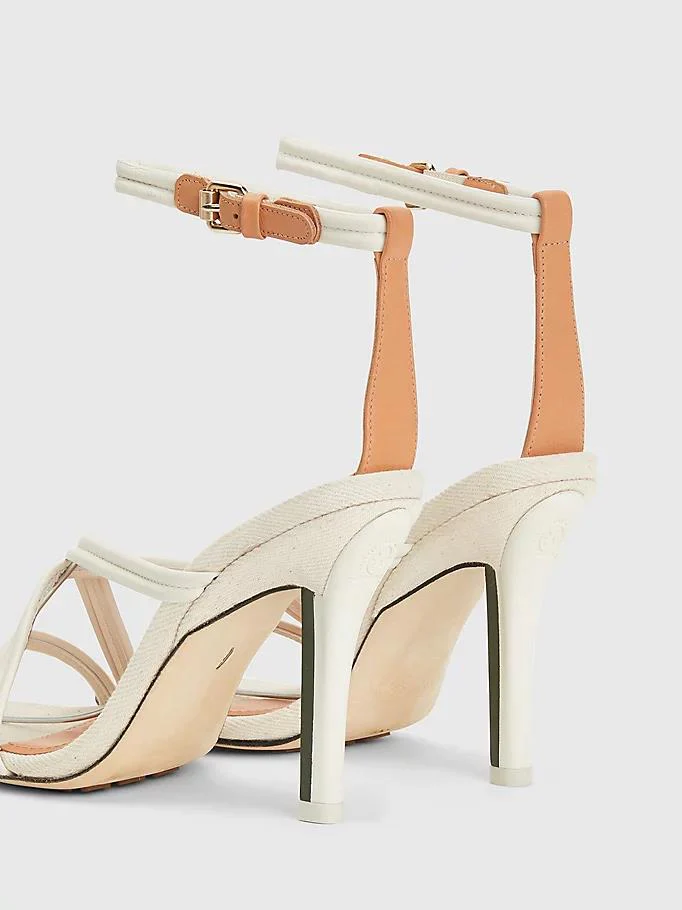 Tommy hilfiger - crest strap high heel leather sandals
 - women - Image 4