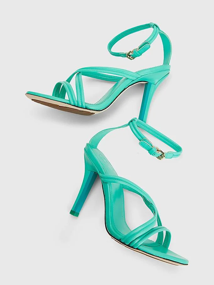 Tommy hilfiger - crest high heel strap leather sandals
 - women - Image 5
