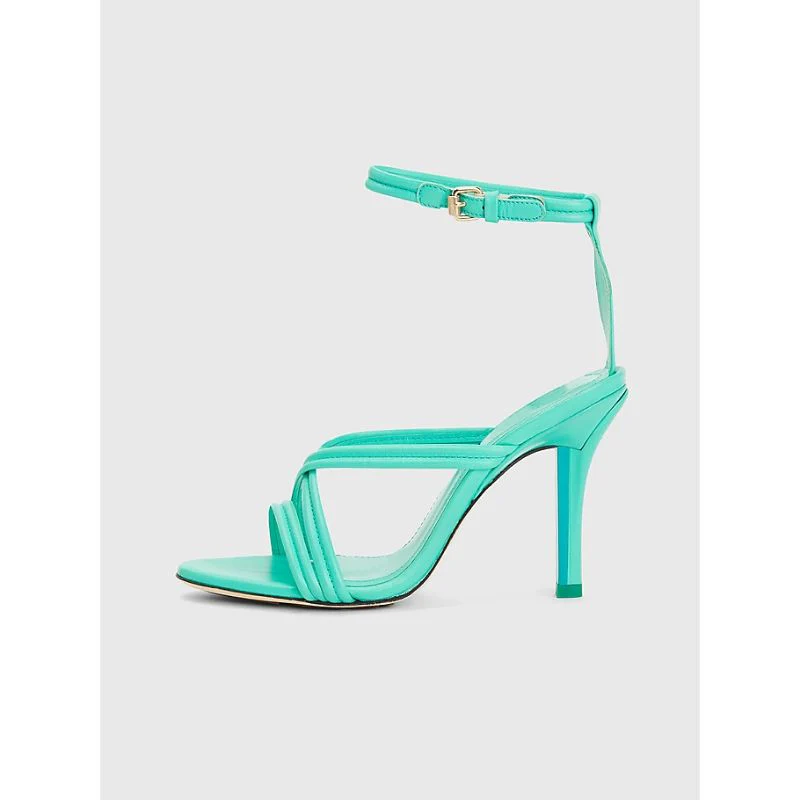 Tommy hilfiger - crest high heel strap leather sandals
 - women - Image 8