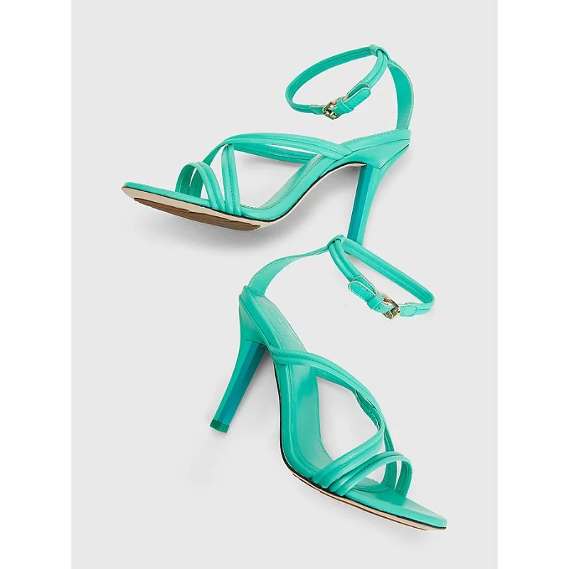 Tommy hilfiger - crest high heel strap leather sandals
 - women - Image 9