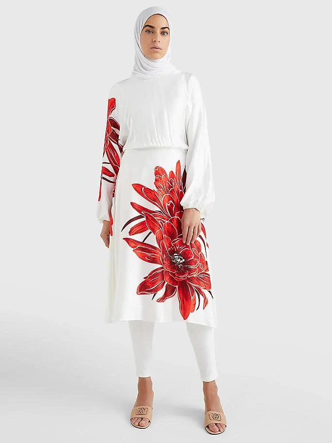 Tommy Hilfiger - Silky Floral Print Midi Dress Regular Fit - Image 3