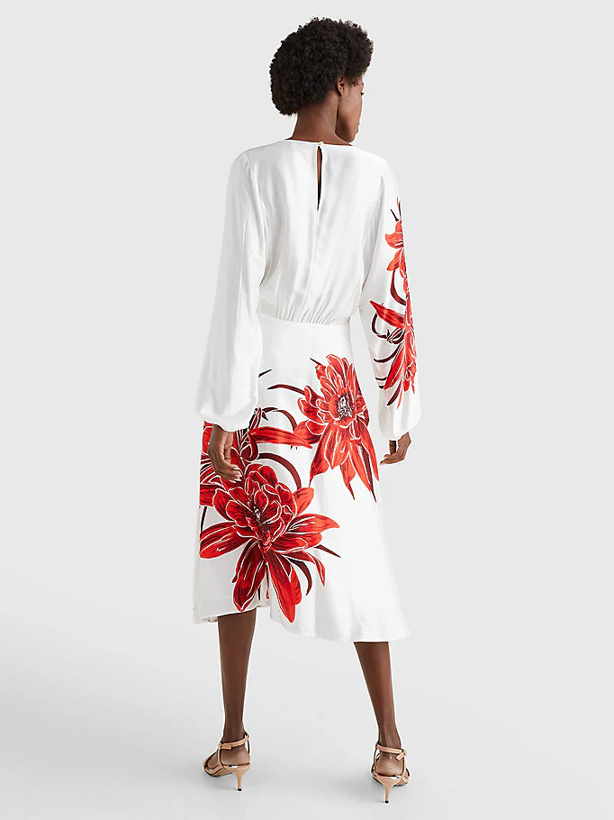 Tommy Hilfiger - Silky Floral Print Midi Dress Regular Fit - Image 6