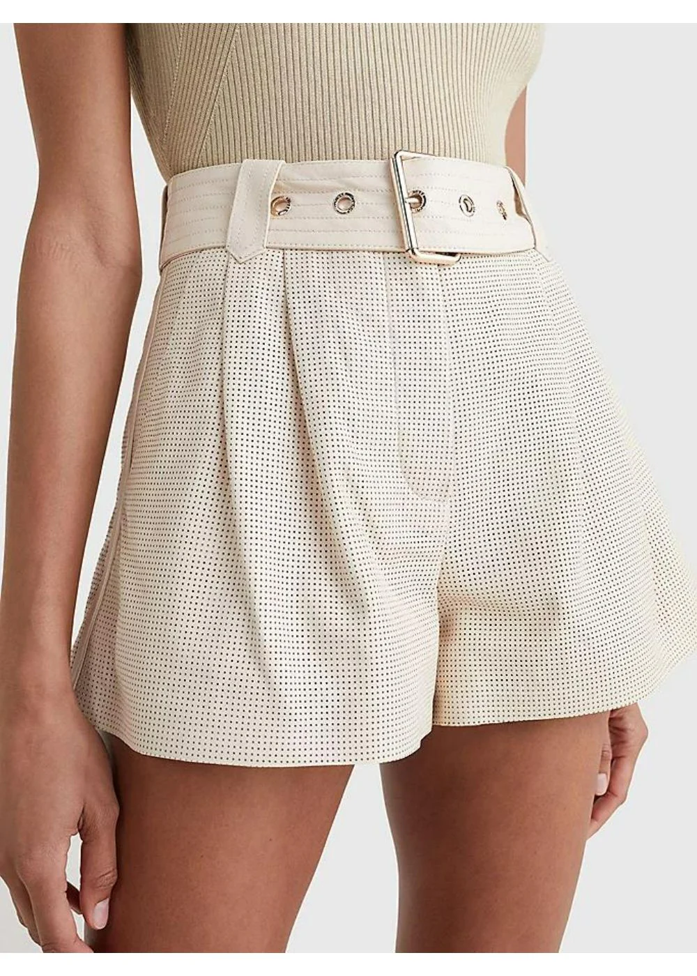 Tommy hilfiger - perforated leather utility shorts
- women