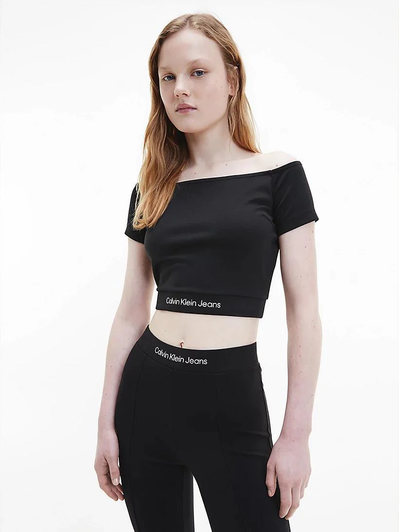 Calvin Klein Jeans - Recycled Off - Shoulder Top Slim Fit Cropped - Image 4