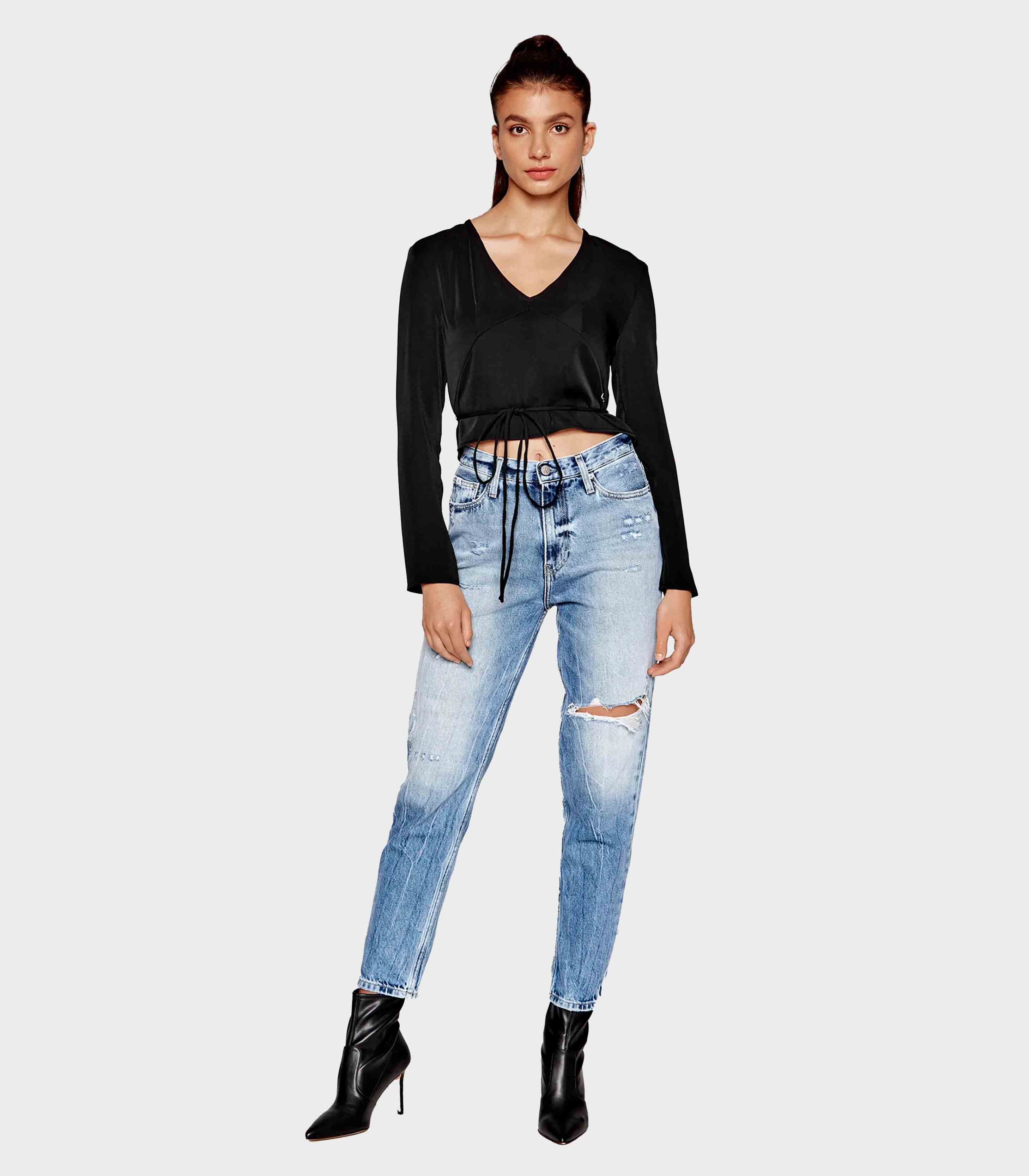 Calvin Klein Jeans - Women's Long Sleeve Wrap Top Regular Fit - Image 2