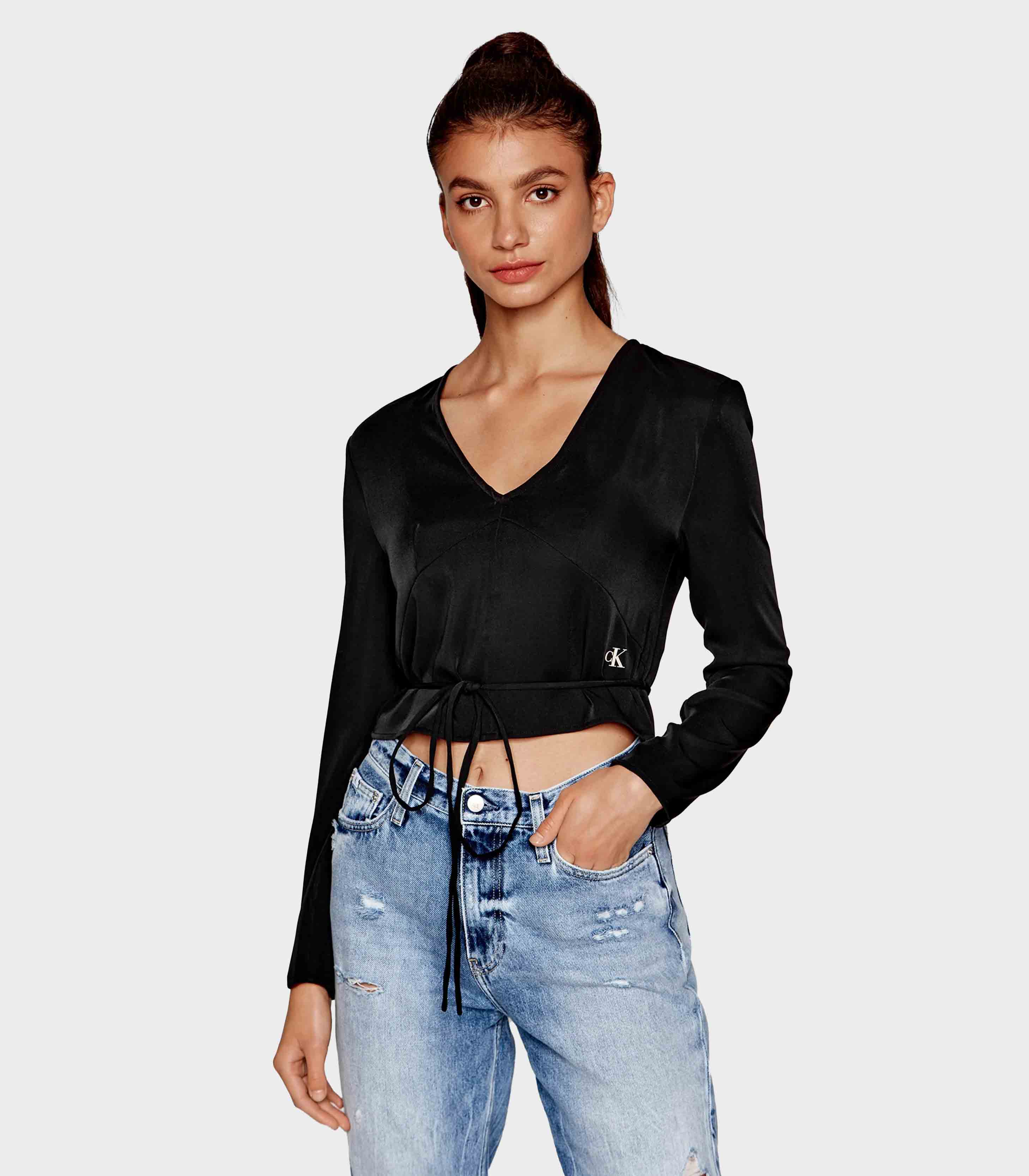 Calvin Klein Jeans - Women's Long Sleeve Wrap Top Regular Fit - Image 4