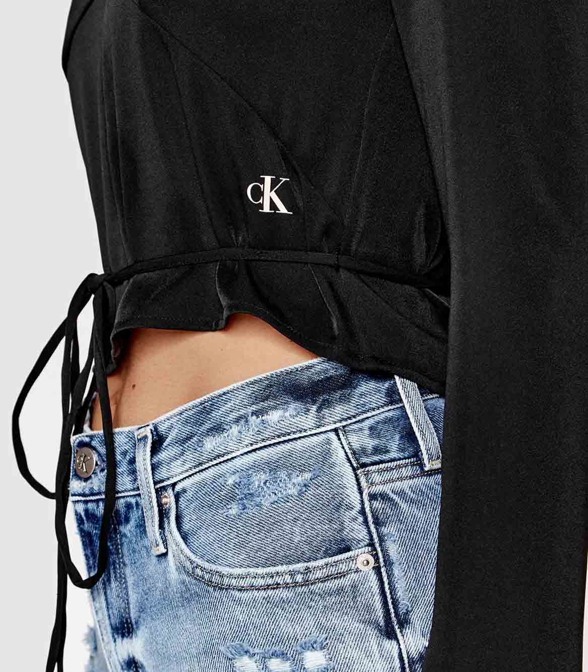 Calvin Klein Jeans - Women's Long Sleeve Wrap Top Regular Fit - Image 5