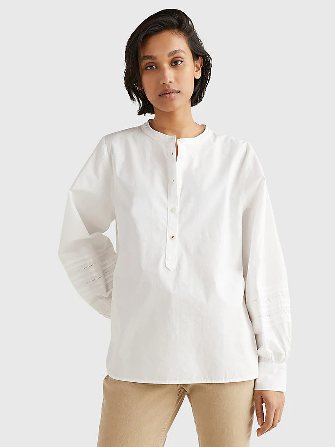 Tommy Hilfiger - Ladder Lace Regular Fit Henley Blouse - Image 8