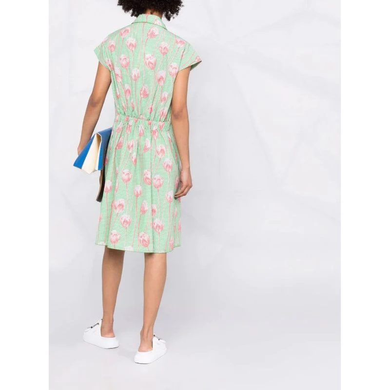 Kenzo - Tulip-Print Gingham Midi Dress - Image 3
