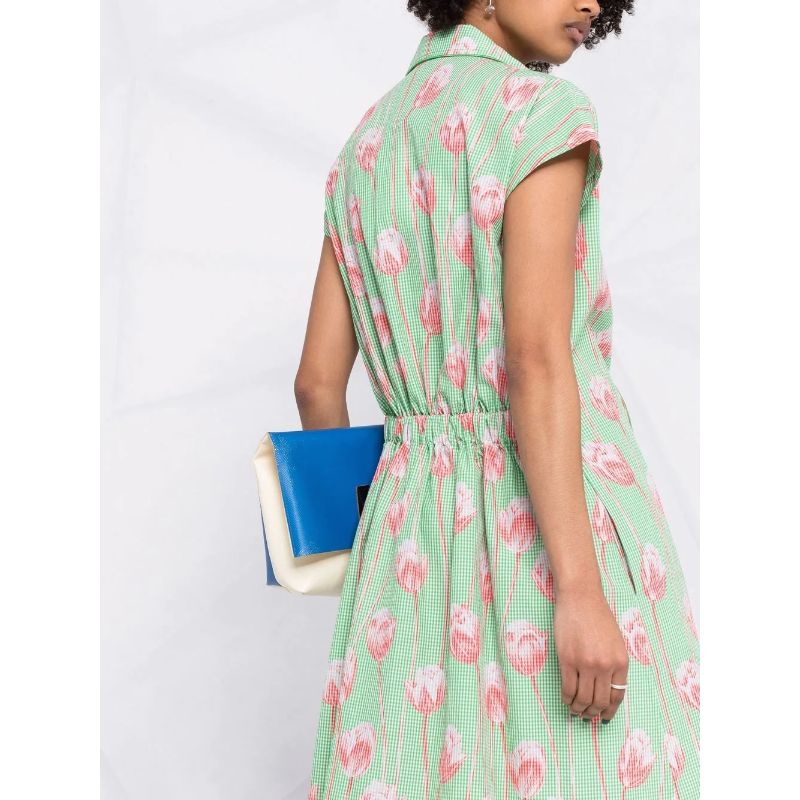 Kenzo - Tulip-Print Gingham Midi Dress - Image 4