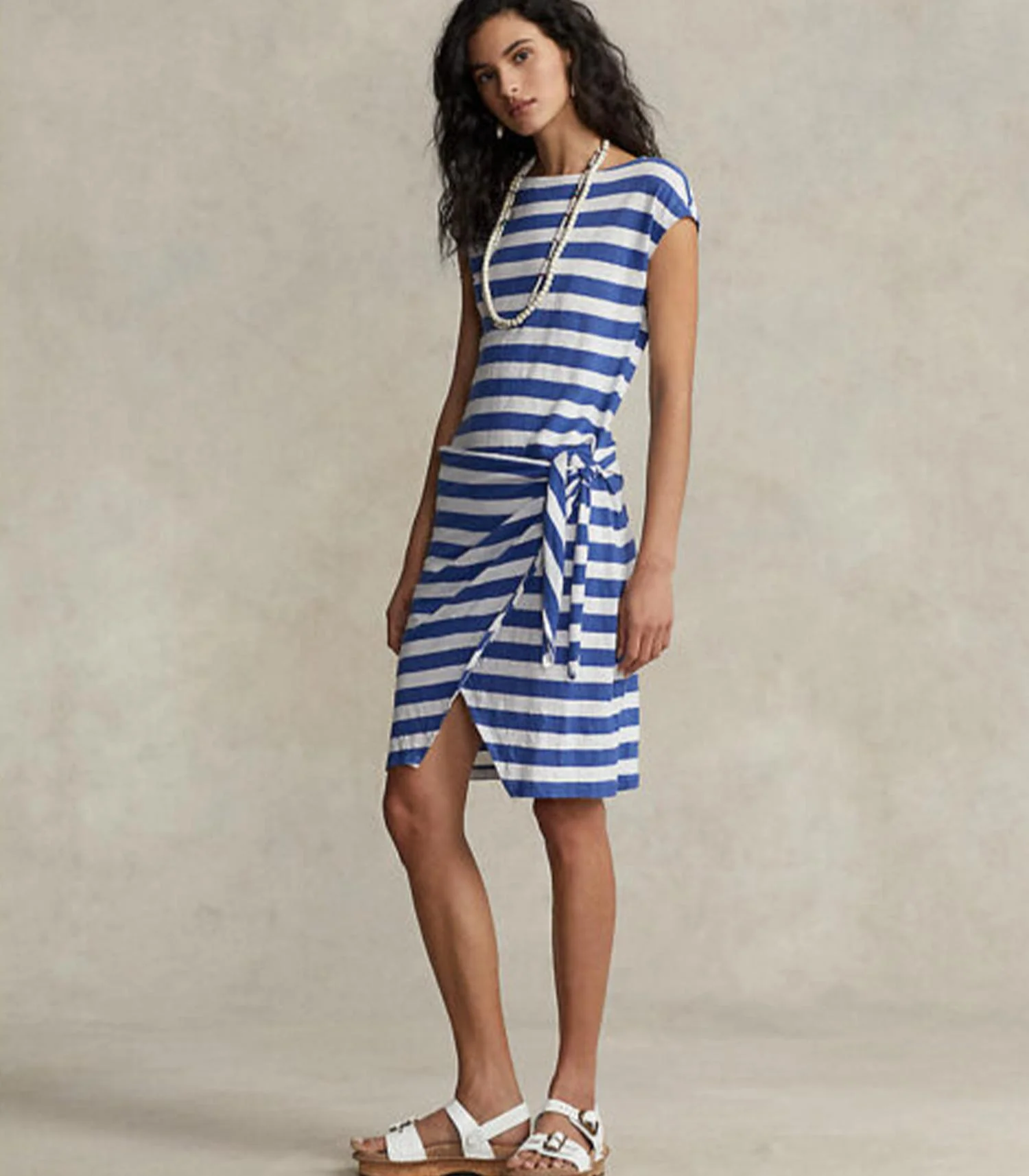 Polo Ralph Lauren - Striped Wrap-Detail Jersey Dress - Image 2
