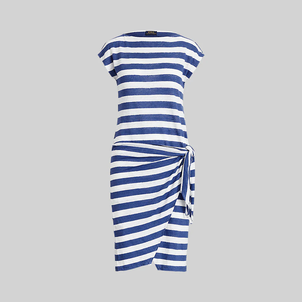 Polo Ralph Lauren - Striped Wrap-Detail Jersey Dress - Image 4