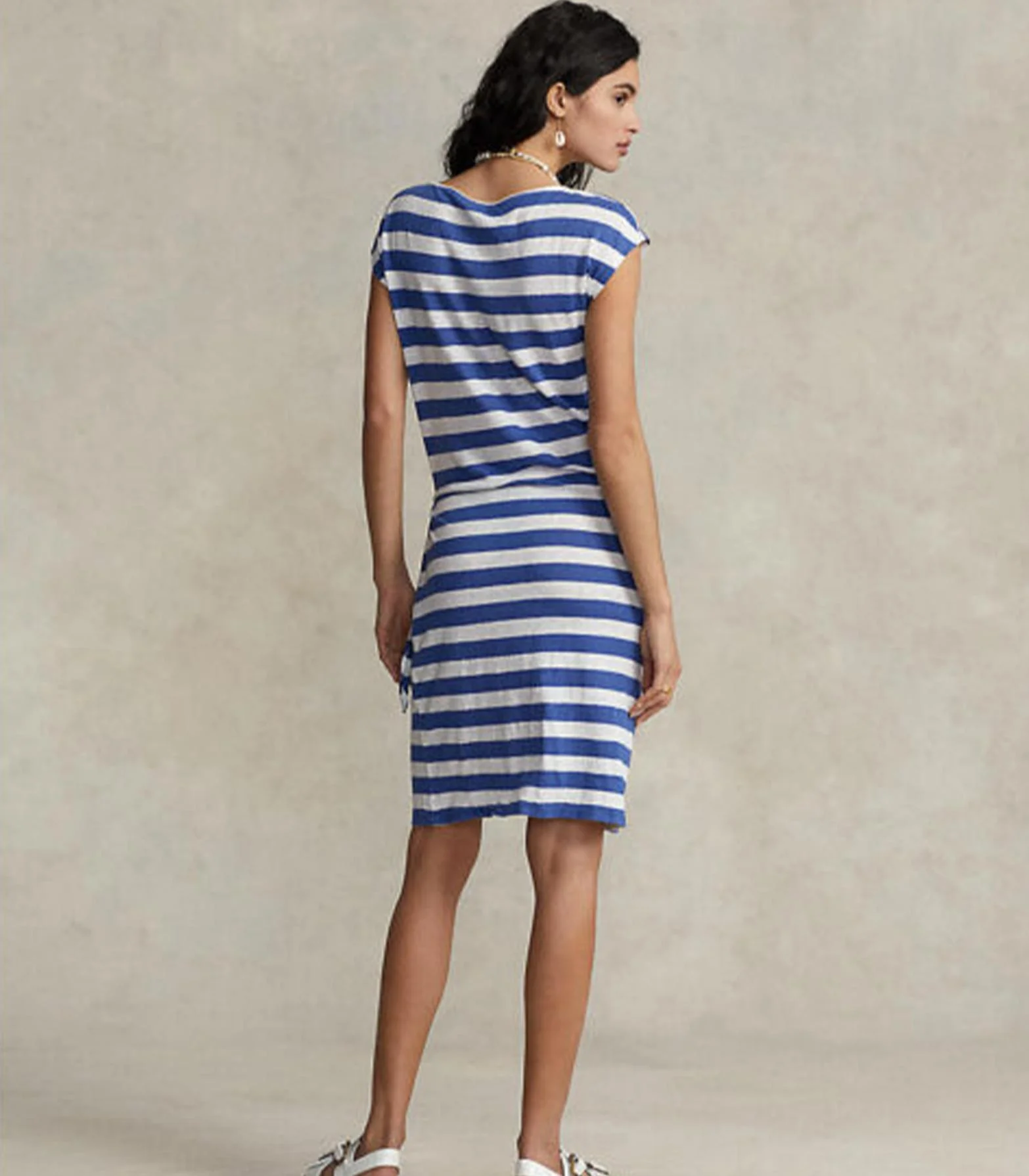 Polo Ralph Lauren - Striped Wrap-Detail Jersey Dress - Image 5